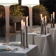 Tables on a terrace